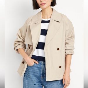 Old Navy Oversized Double Breasted Short Trench Coat Size XL